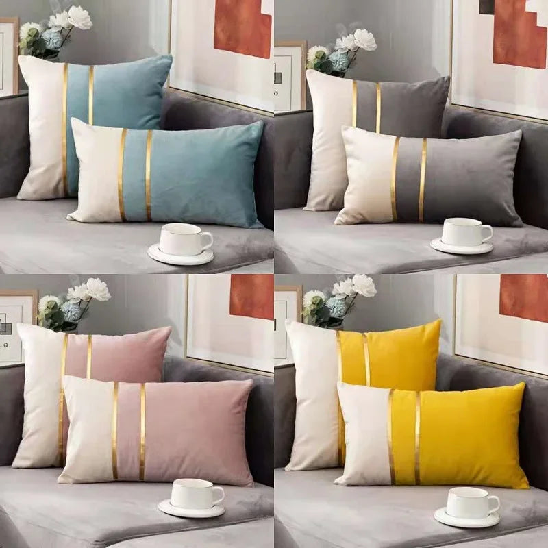LISERE — Planche de coloris des housses de coussin en velours à liserés dorés