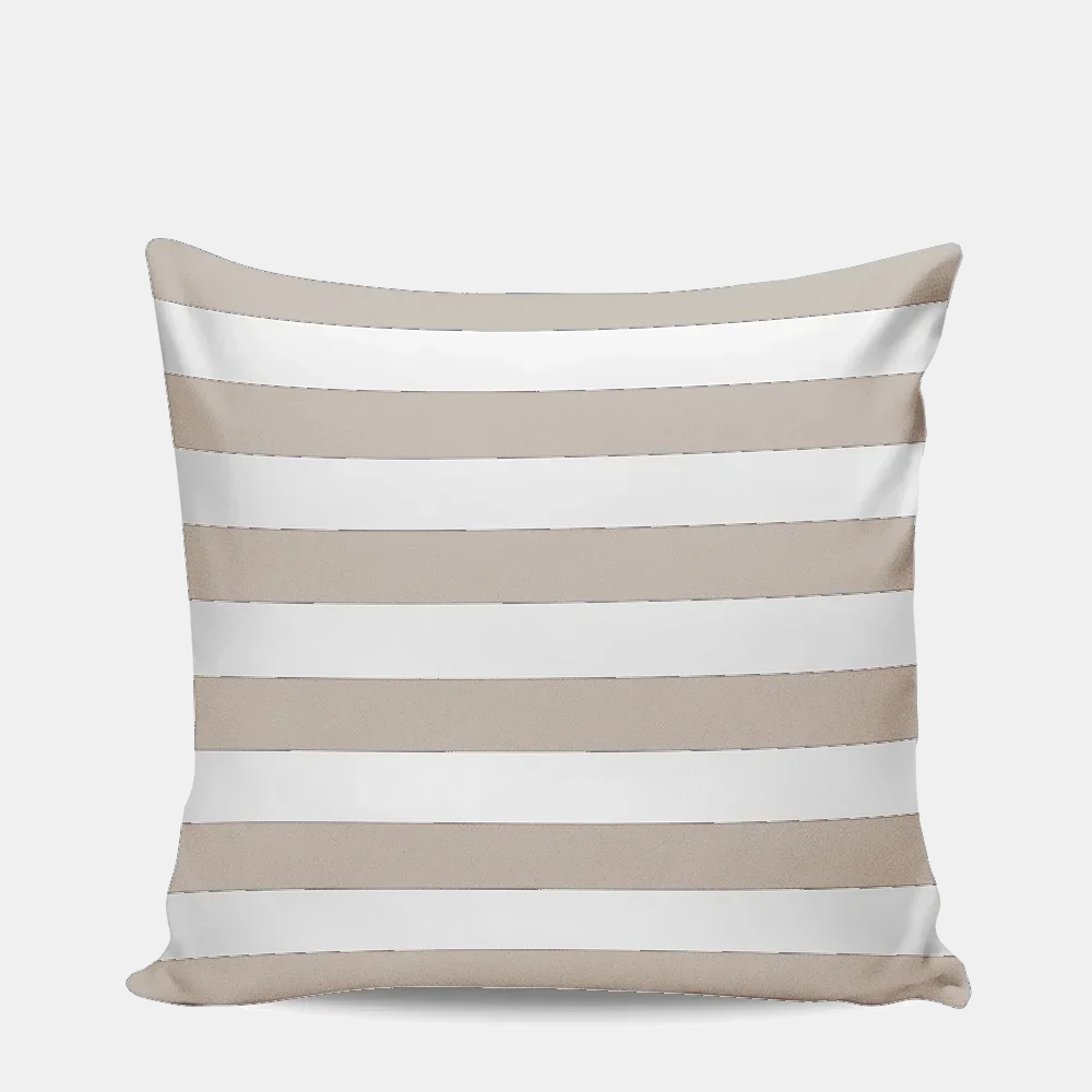 VERANDA — Housse de coussin d'extérieur imperméable rayée, coloris Beige