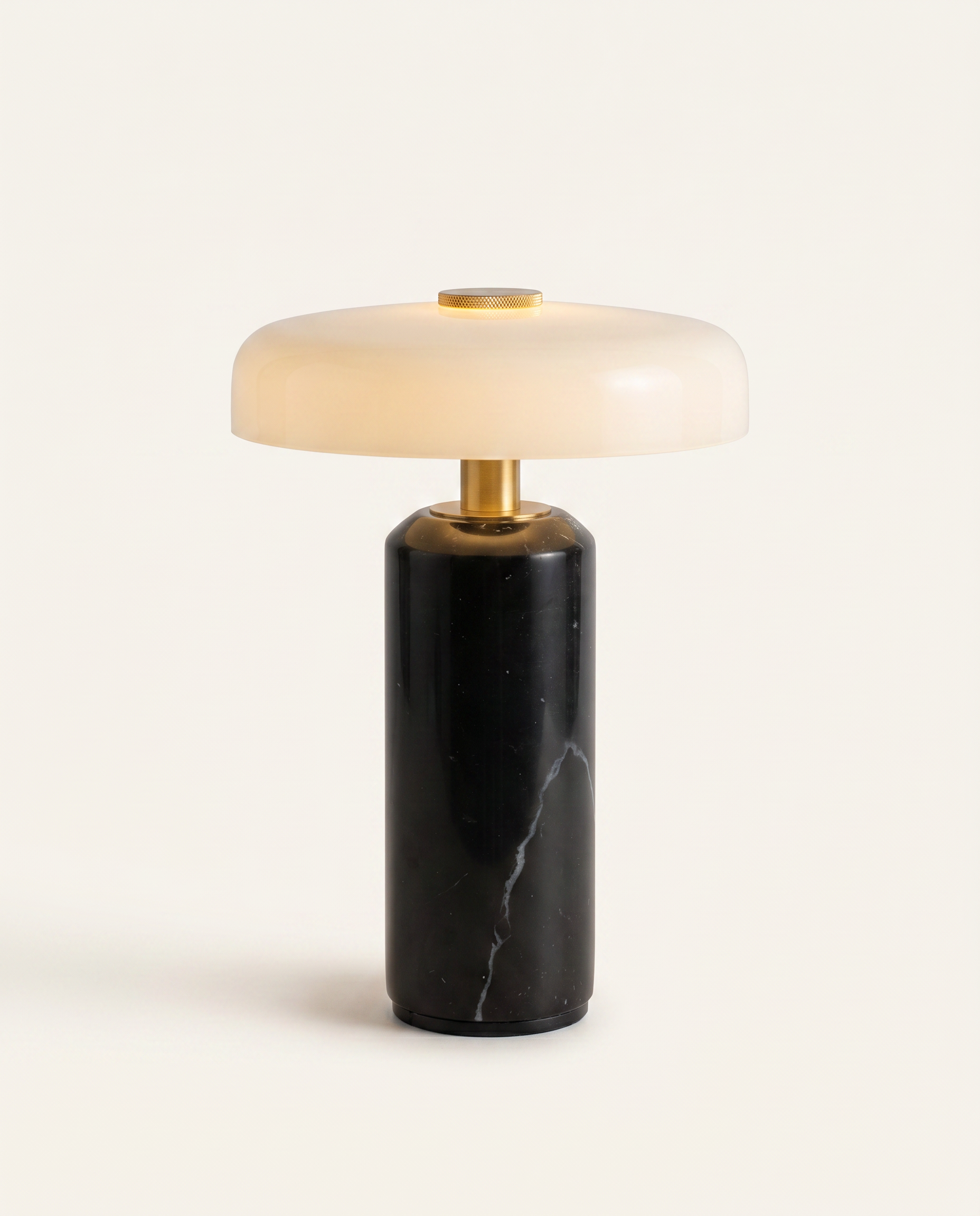 SÉLÈNE — Lampe à poser en marbre & verre opalin