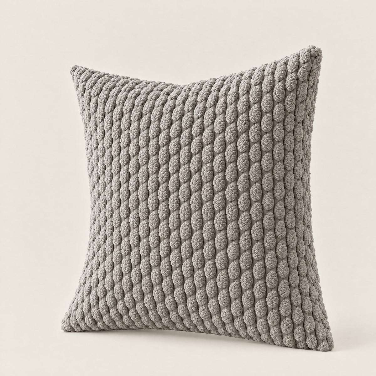 PATCHWORK — housse de coussin en velours à relief, coloris Gris clair