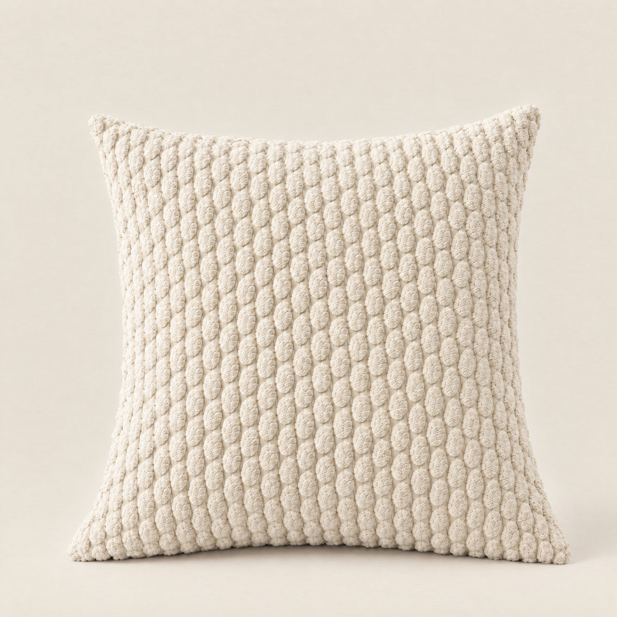 PATCHWORK — housse de coussin en velours à relief, coloris Crème
