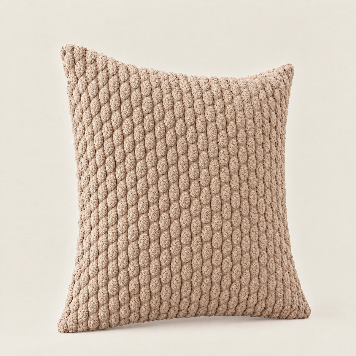PATCHWORK — housse de coussin en velours à relief, coloris Beige sable