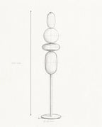 Schéma technique et dimensions — Murano, lampadaire en verre coloré | Maison Beaurel