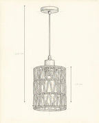 Schéma technique et dimensions — Camargue, suspension en osier tressé | Maison Beaurel