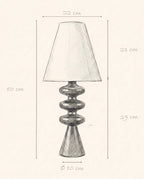 Schéma technique et dimensions — Noyer, lampe à poser en bois tourné | Maison Beaurel