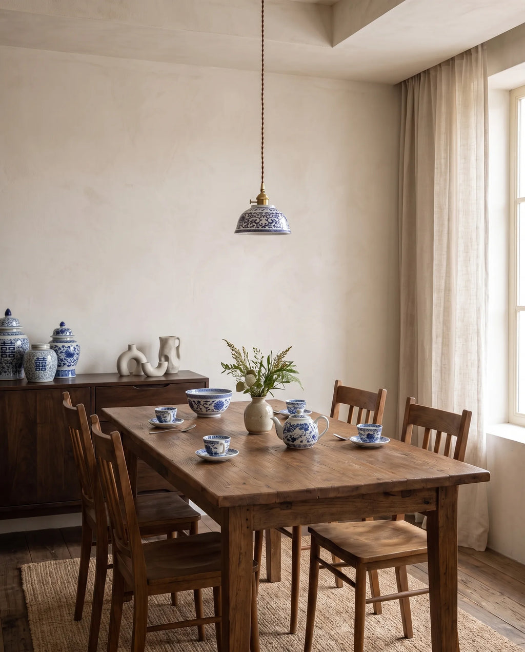 Pivoine, suspension en céramique, ambiance intérieure signée Maison Beaurel