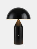 CÈPE — Lampe à poser champignon en métal, coloris noir, allumée