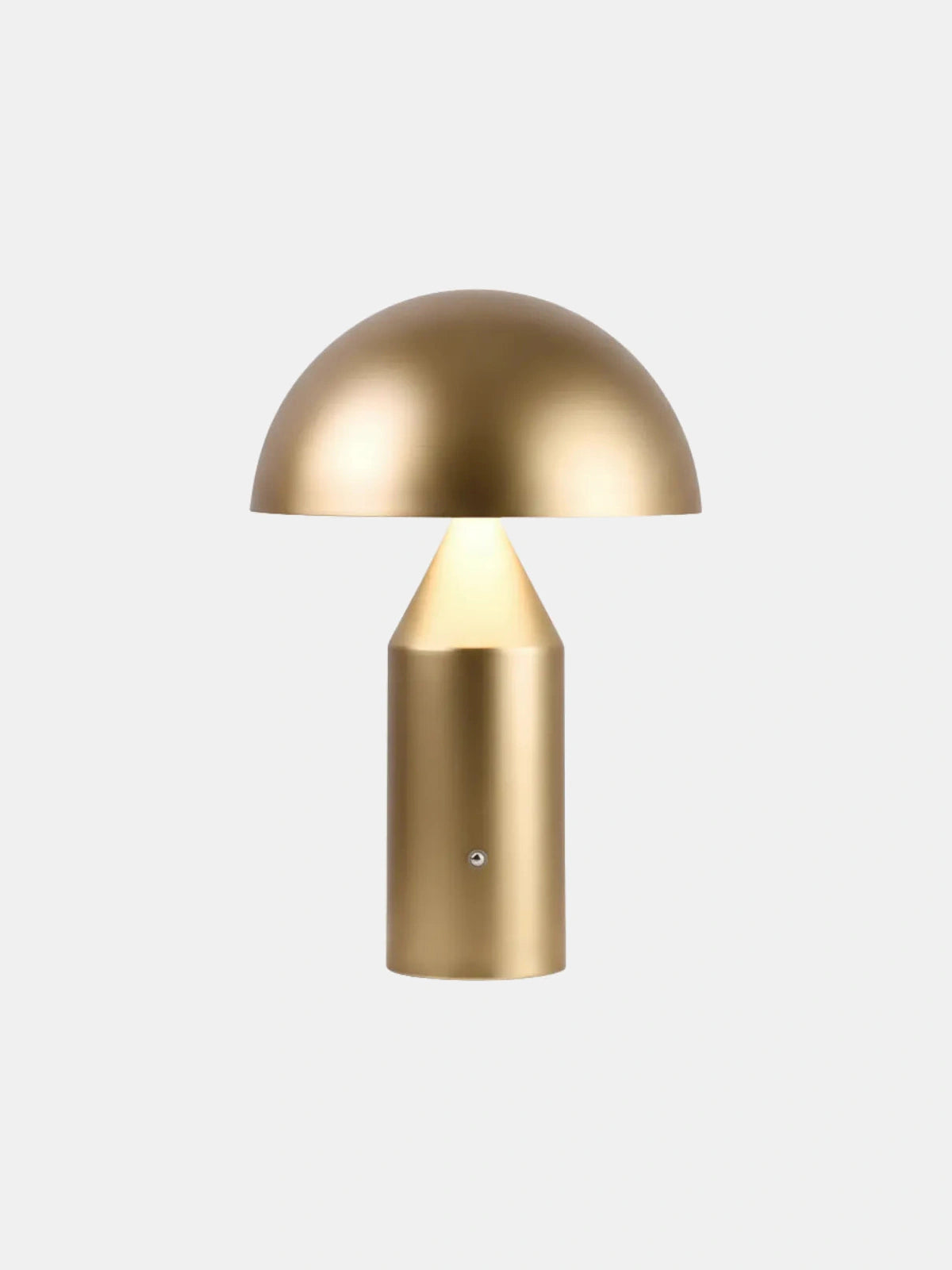 CÈPE — Lampe à poser champignon sans fil en métal, coloris doré, sur fond neutre