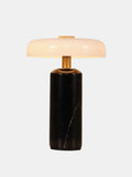 Sélène, lampe à poser en marbre et verre opalin | Maison Beaurel