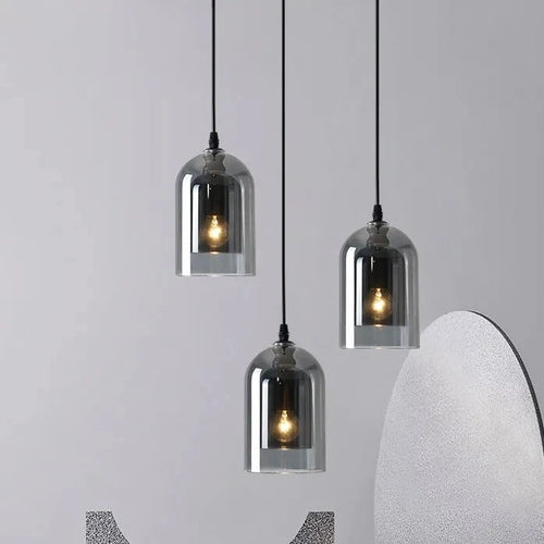 Suspension ARDOISE en verre gris, Lumora Paris