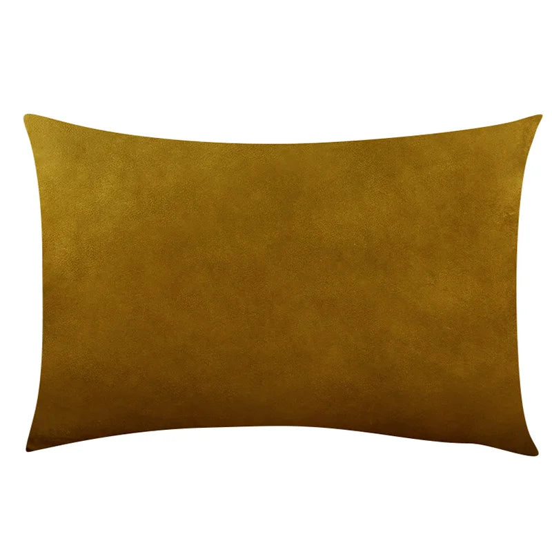 CARMIN — Housse de coussin rectangulaire en velours, coloris Ocre