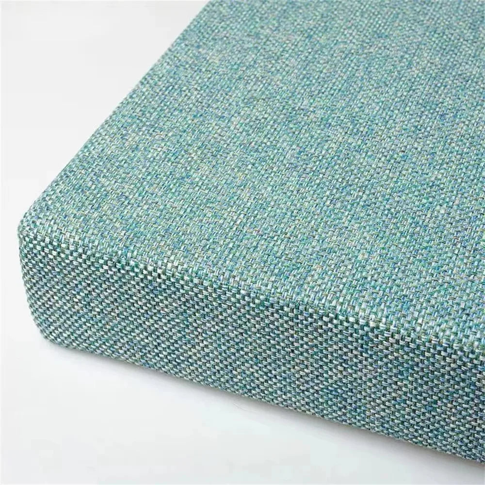 BANQUETTE — Coin du coussin de banc en tissu texturé, coloris Bleu-vert