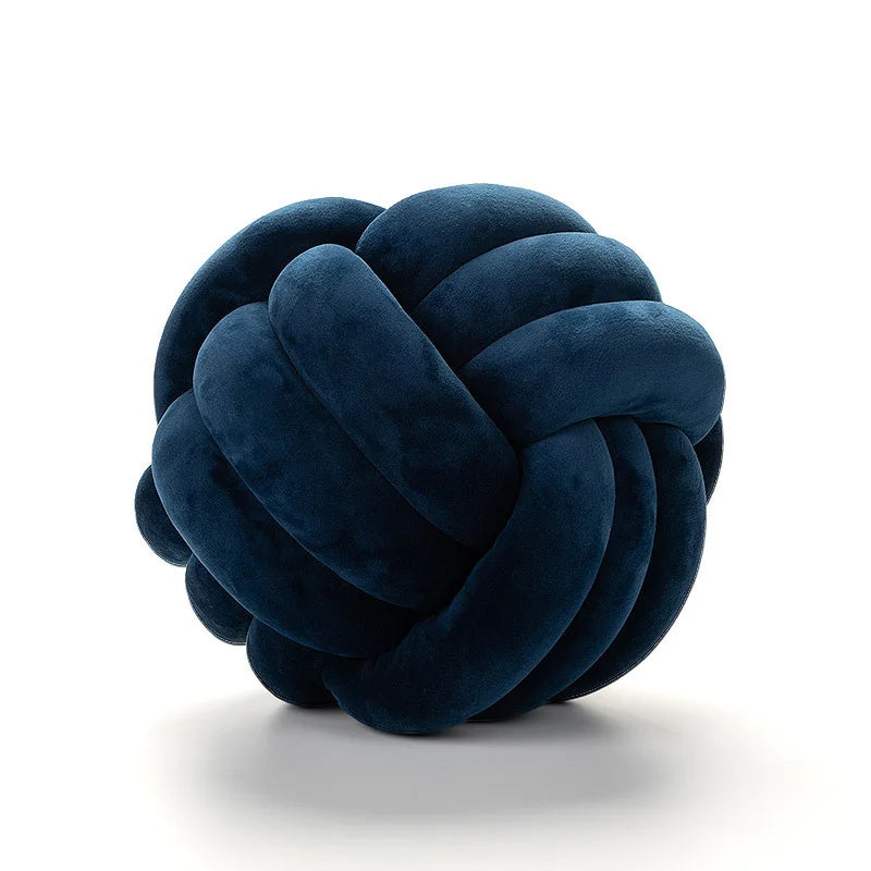BULLE — Coussin boule noué en velours, coloris Bleu marine