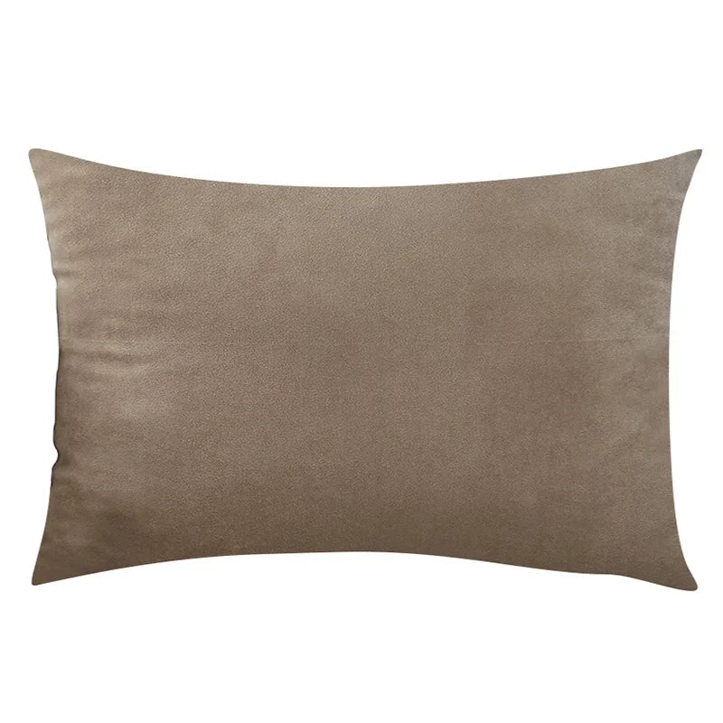 CARMIN — Housse de coussin rectangulaire en velours, coloris Taupe