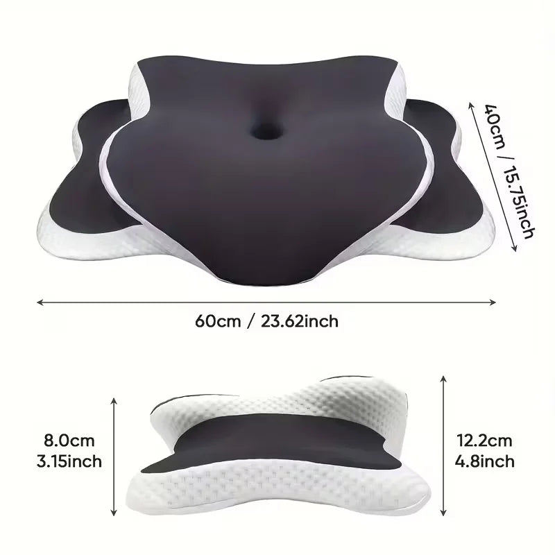 ARCHE — Oreiller en C, dimensions 60 x 40 cm, hauteurs 8 et 12,2 cm