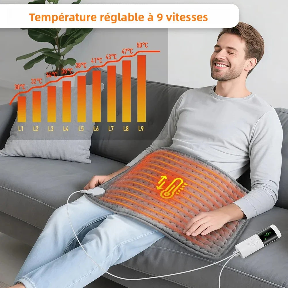 BRAISE — Coussin chauffant électrique 30×60 cm, 9 niveaux de température