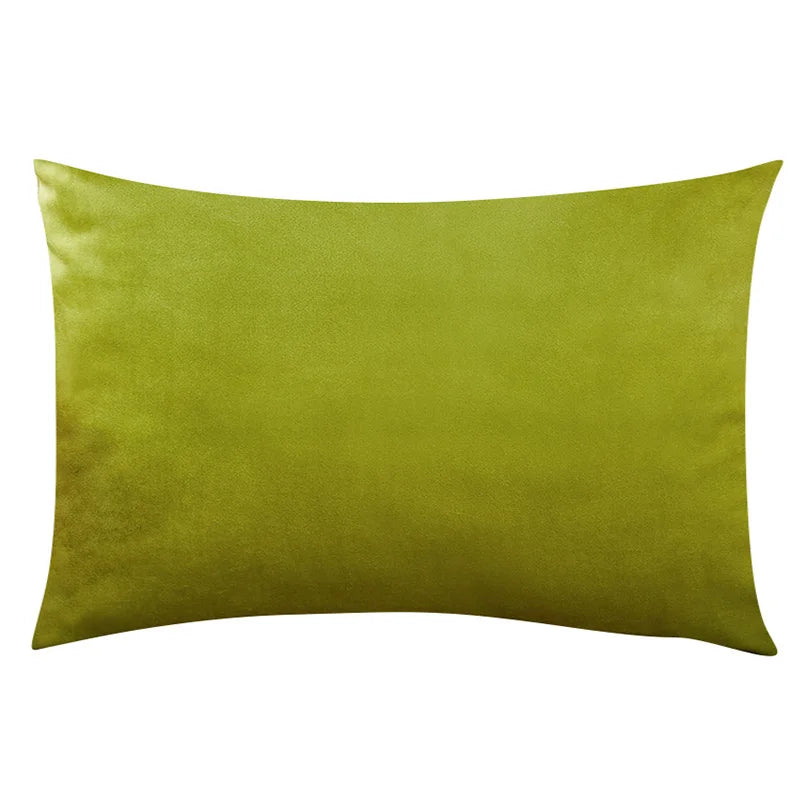 CARMIN — Housse de coussin rectangulaire en velours, coloris Vert anis