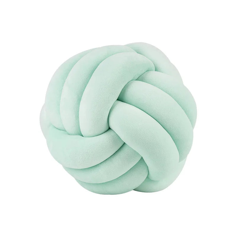 BULLE — Coussin boule noué en velours, coloris Vert clair