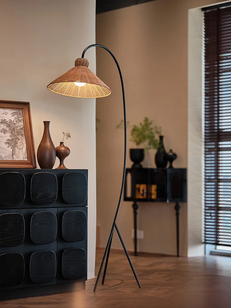Lampadaire Roseau rotin - ambiance