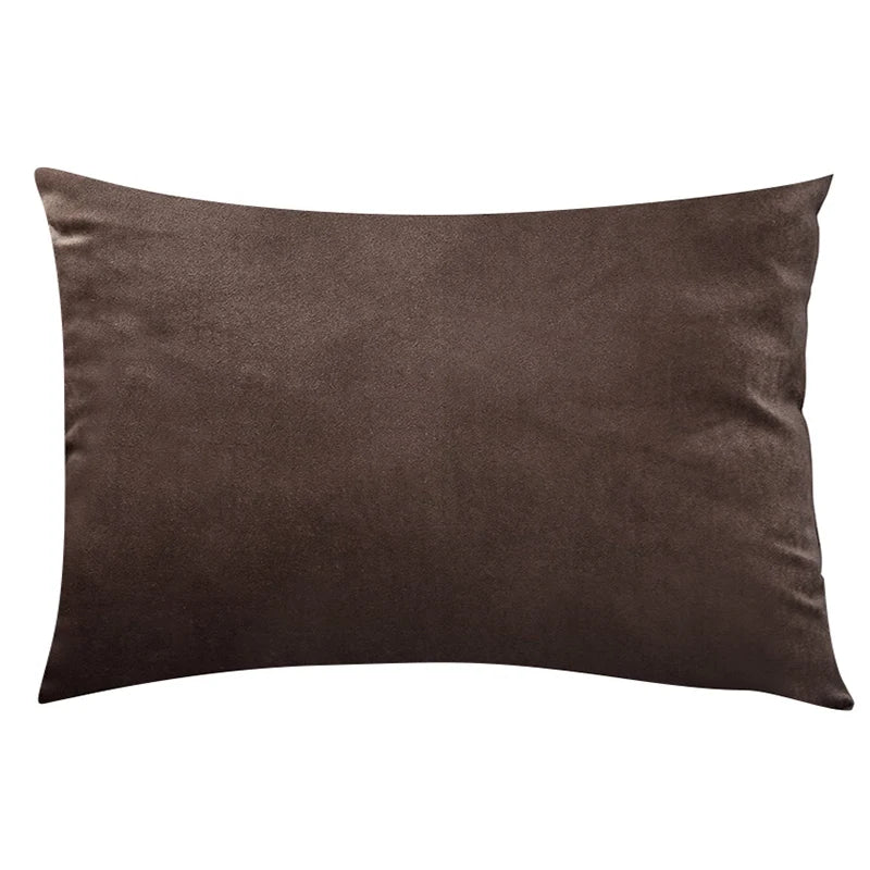 CARMIN — Housse de coussin rectangulaire en velours, coloris Café