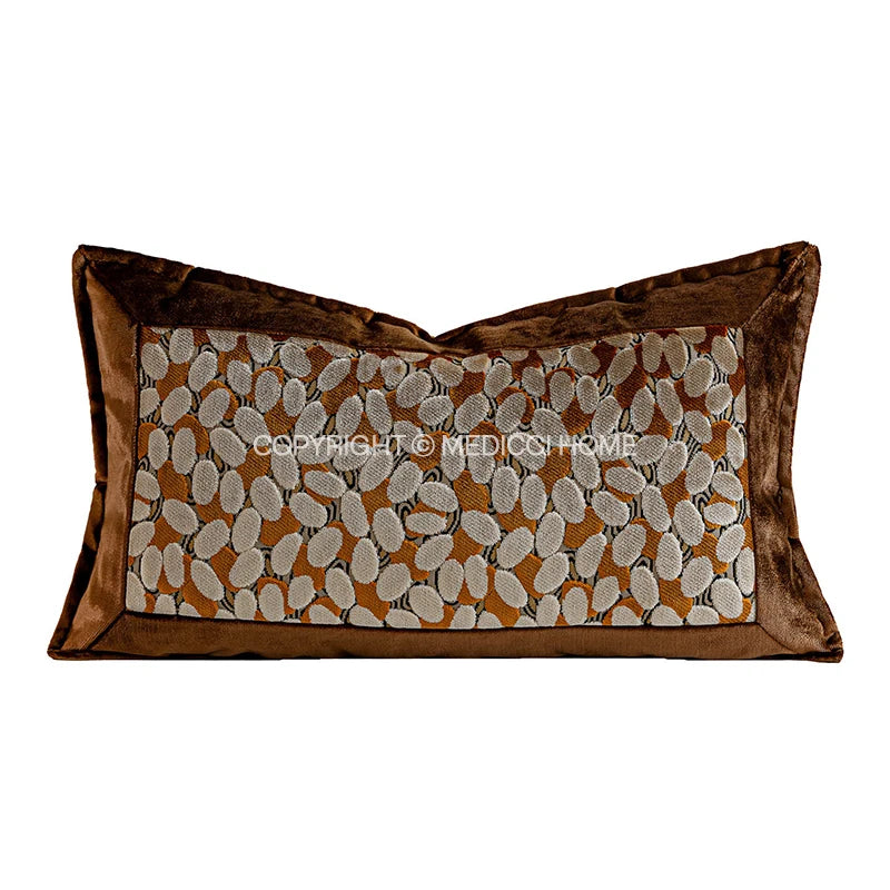 TERRA — Housse de coussin en velours terracotta, motif 1 (30x50 cm)