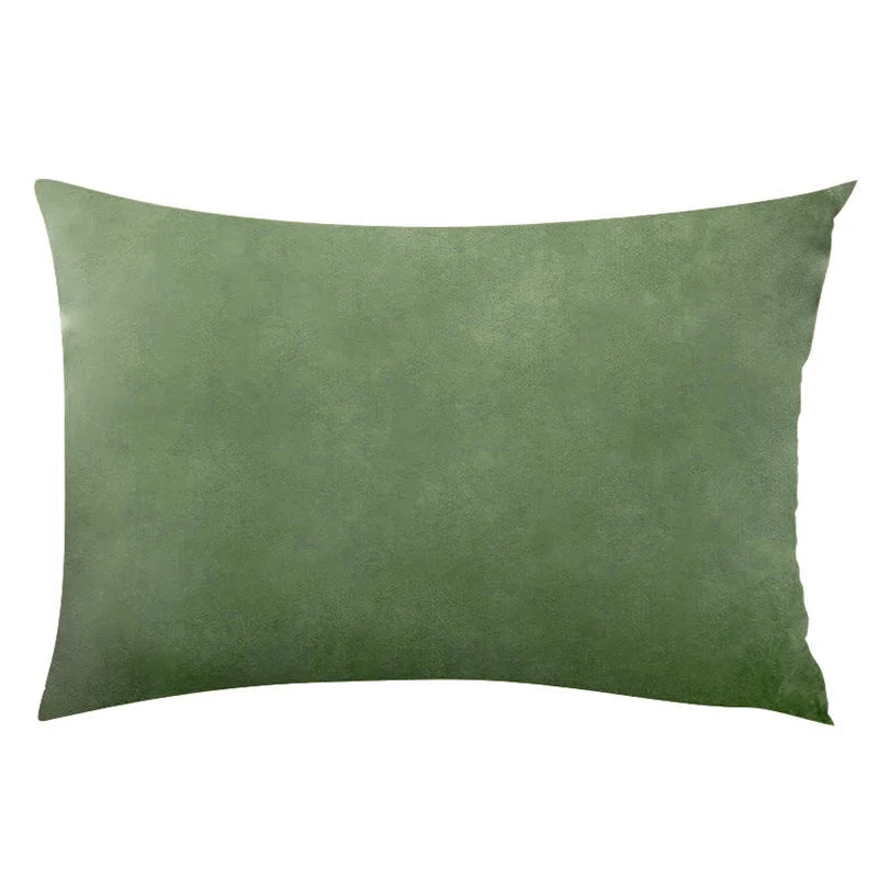 CARMIN — Housse de coussin rectangulaire en velours, coloris Vert sauge