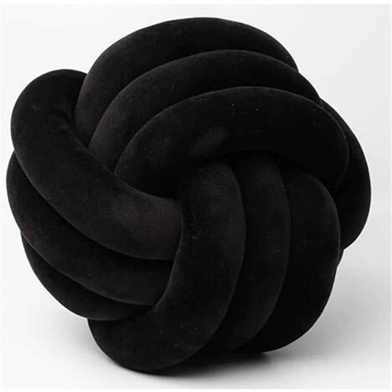 BULLE — Coussin boule noué en velours, coloris Noir