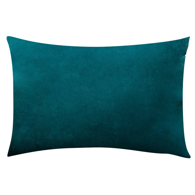 CARMIN — Housse de coussin rectangulaire en velours, coloris Bleu canard