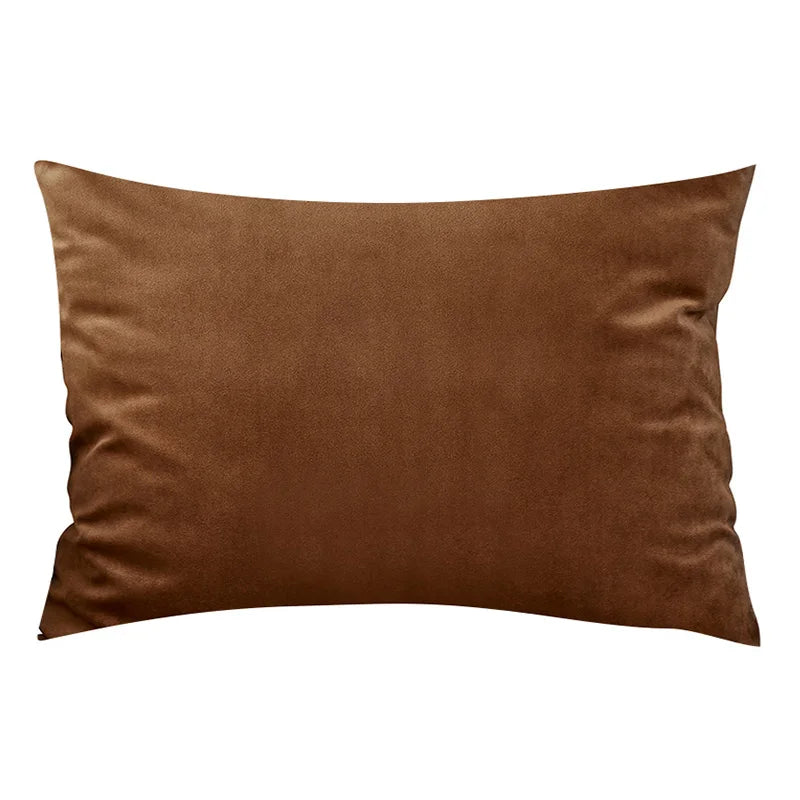 CARMIN — Housse de coussin rectangulaire en velours, coloris Caramel