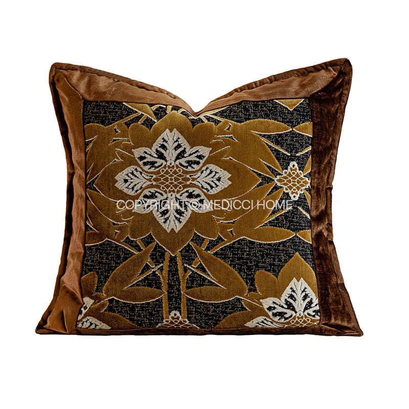 TERRA — Housse de coussin en velours terracotta, motif 6 (50x50 cm)