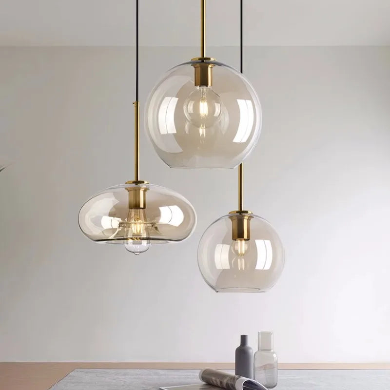 Suspension ZINC industrielle en verre, Lumora Paris