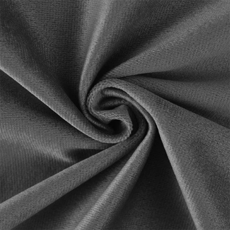 CARMIN — Détail du tissu velours gris foncé