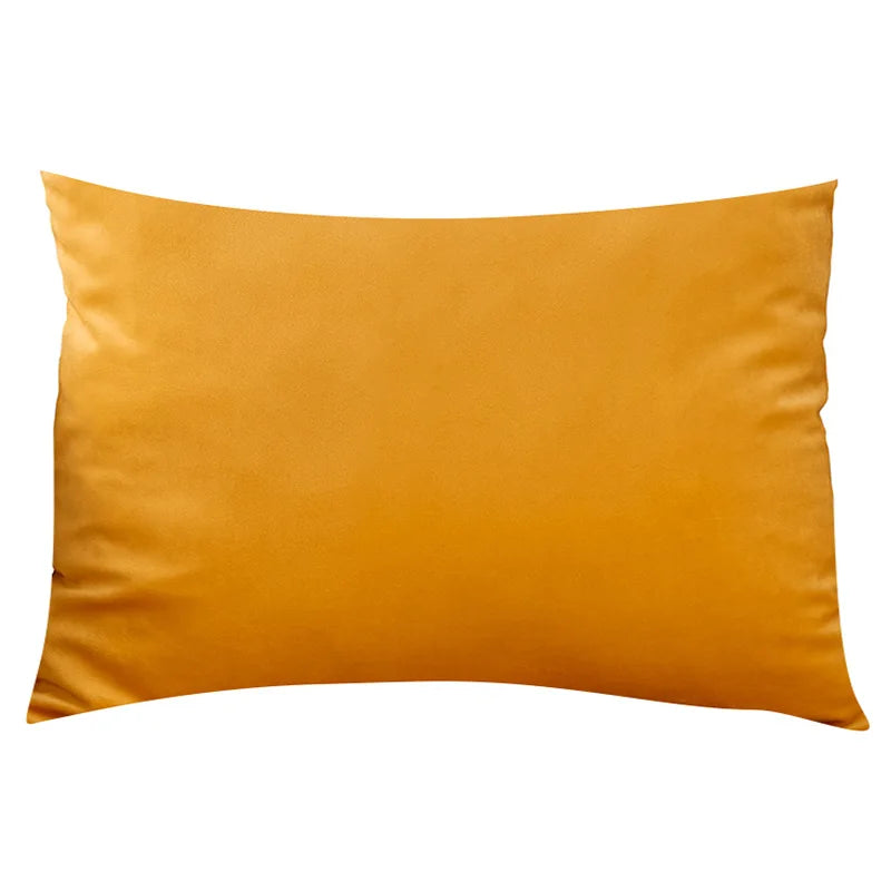 CARMIN — Housse de coussin rectangulaire en velours, coloris Moutarde