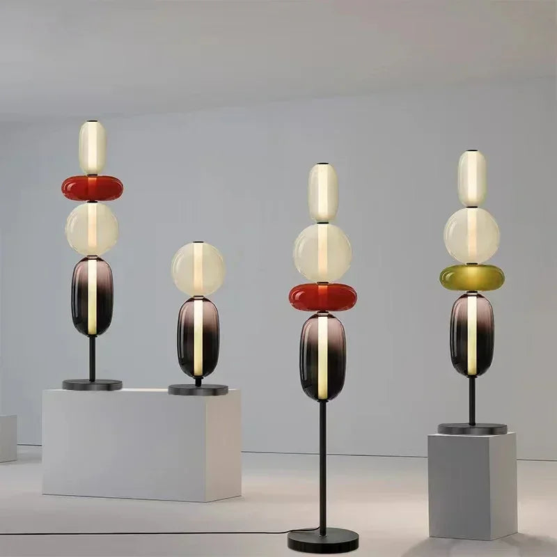 Lampadaire MURANO en verre coloré, design italien, Lumora Paris