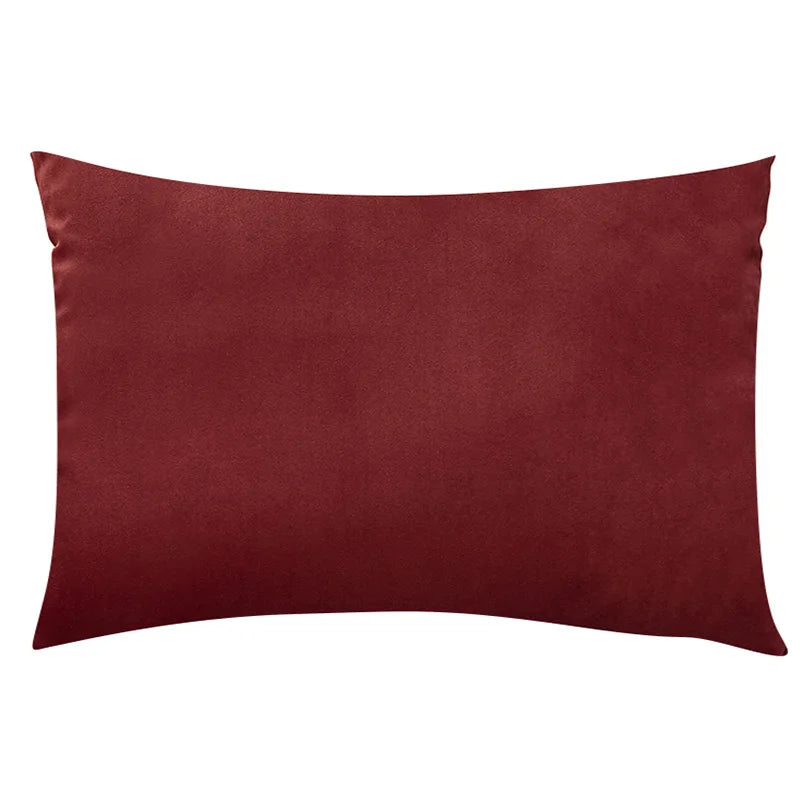CARMIN — Housse de coussin rectangulaire en velours, coloris Bordeaux