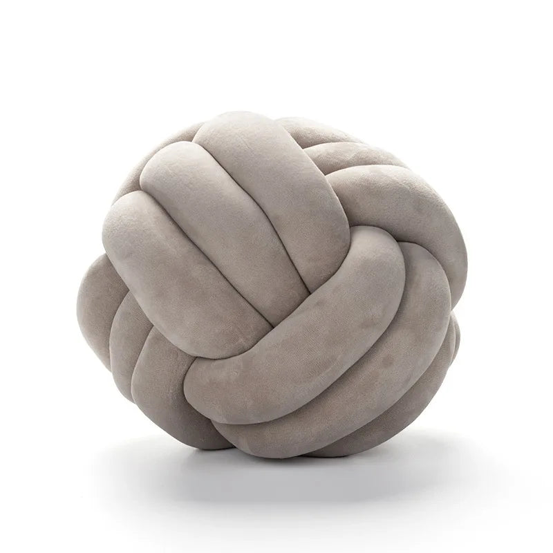 BULLE — Coussin boule noué en velours, coloris Taupe