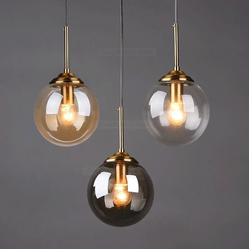 Suspension BRUME en verre fumé gris, Lumora Paris