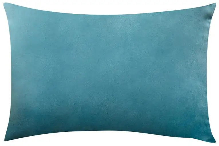 CARMIN — Housse de coussin en velours, coloris Bleu ciel