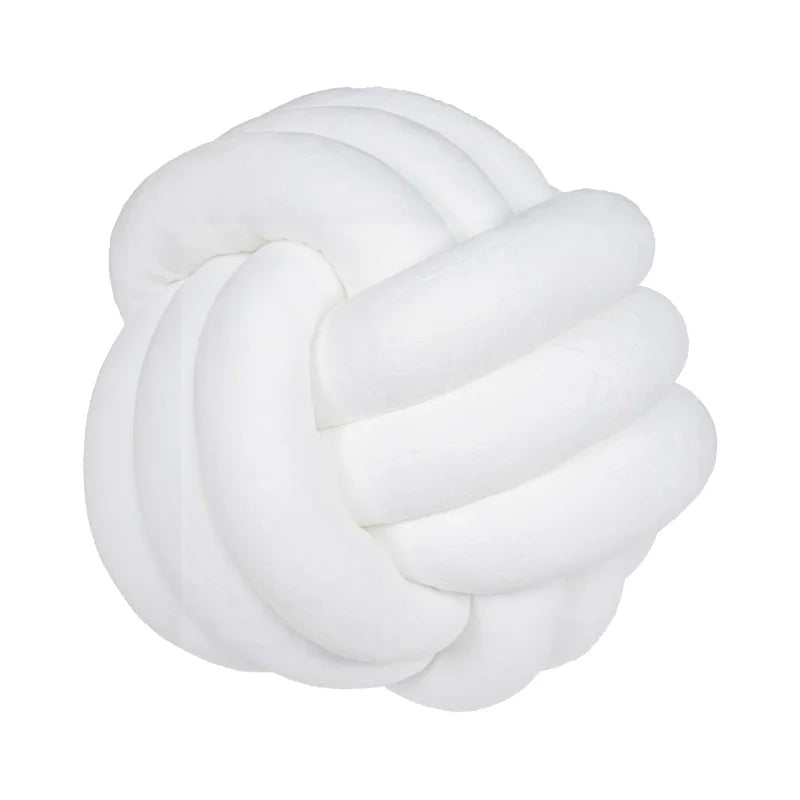 BULLE — Coussin boule noué en velours, coloris Blanc