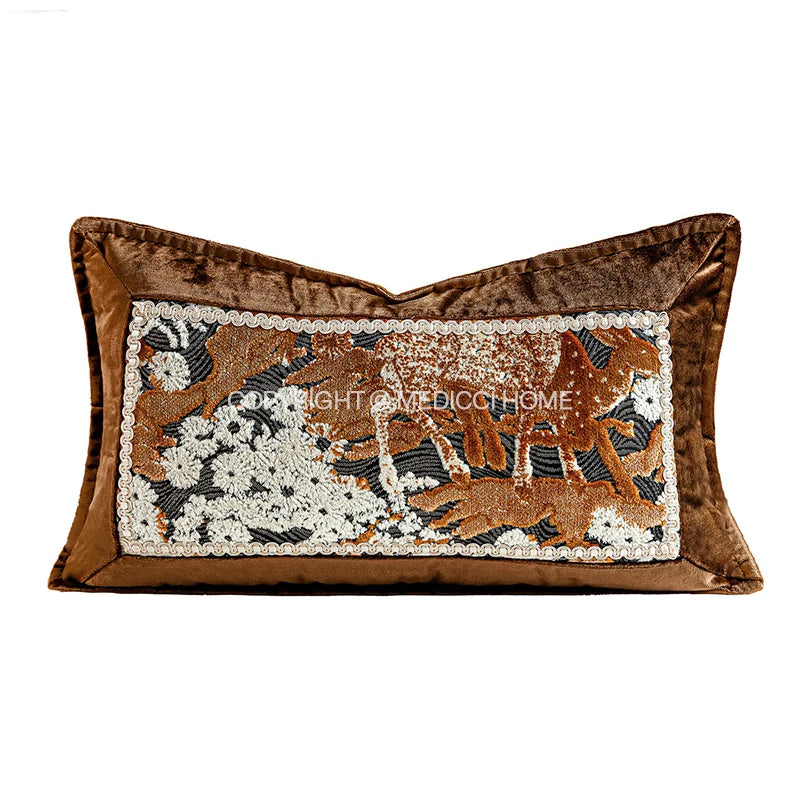TERRA — Housse de coussin en velours terracotta, motif 4 (30x50 cm)