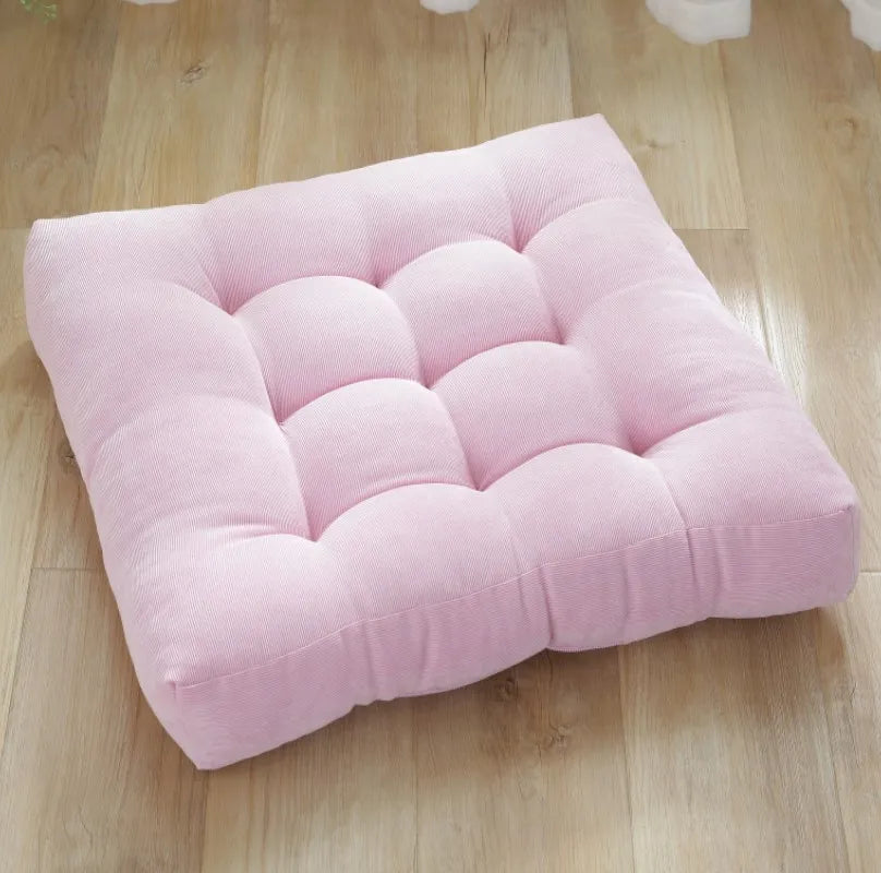 TATAMI — Coussin de sol capitonné en velours côtelé, coloris Rose