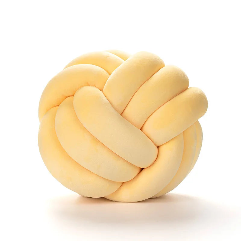 BULLE — Coussin boule noué en velours, coloris Jaune