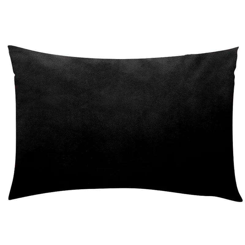 CARMIN — Housse de coussin rectangulaire en velours, coloris Noir