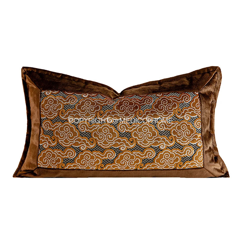 TERRA — Housse de coussin en velours terracotta, motif 3 (30x50 cm)