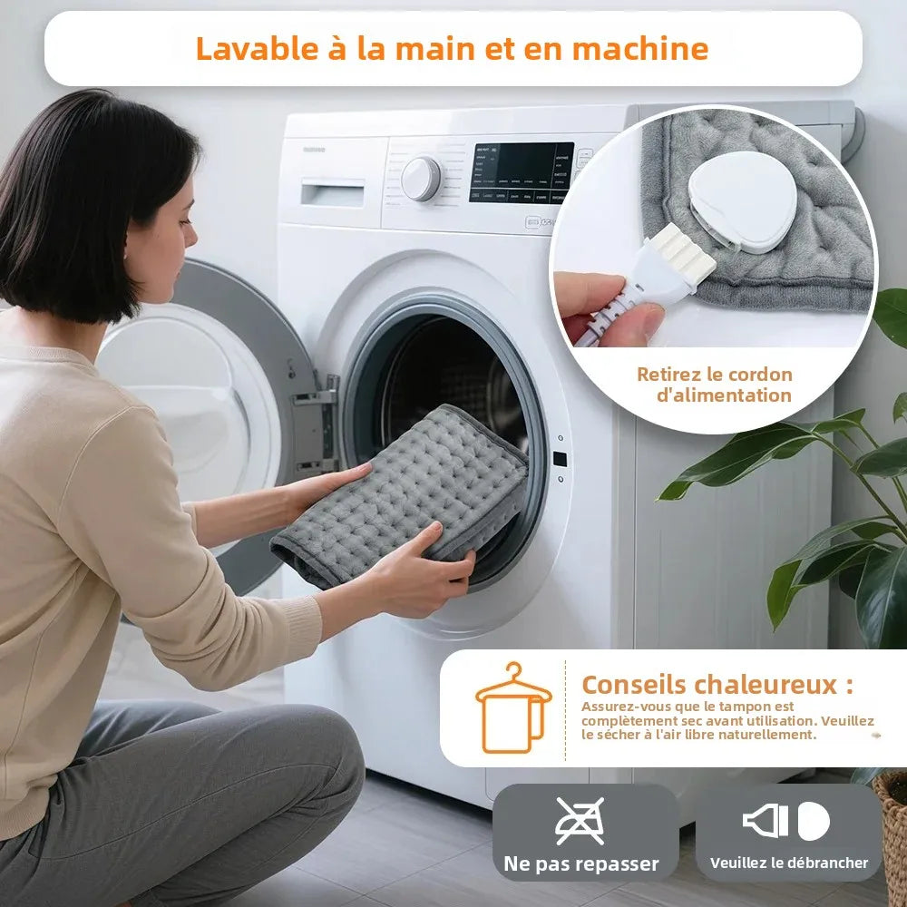 BRAISE — Coussin chauffant électrique lavable à la main et en machine