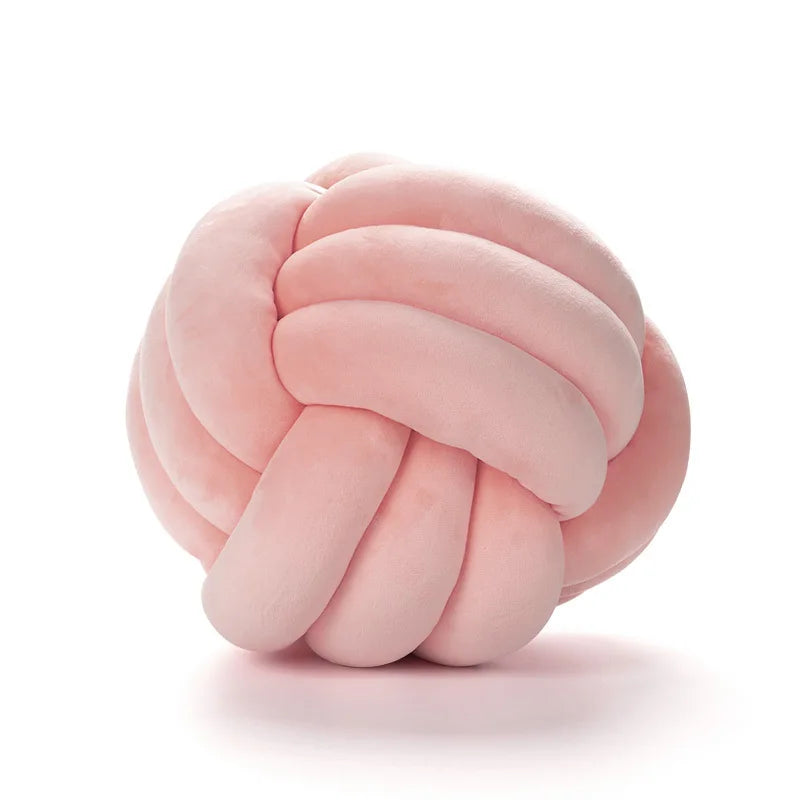 BULLE — Coussin boule noué en velours, coloris Rose