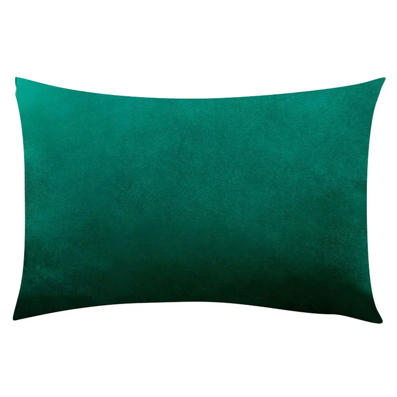 CARMIN — Housse de coussin rectangulaire en velours, coloris Vert émeraude