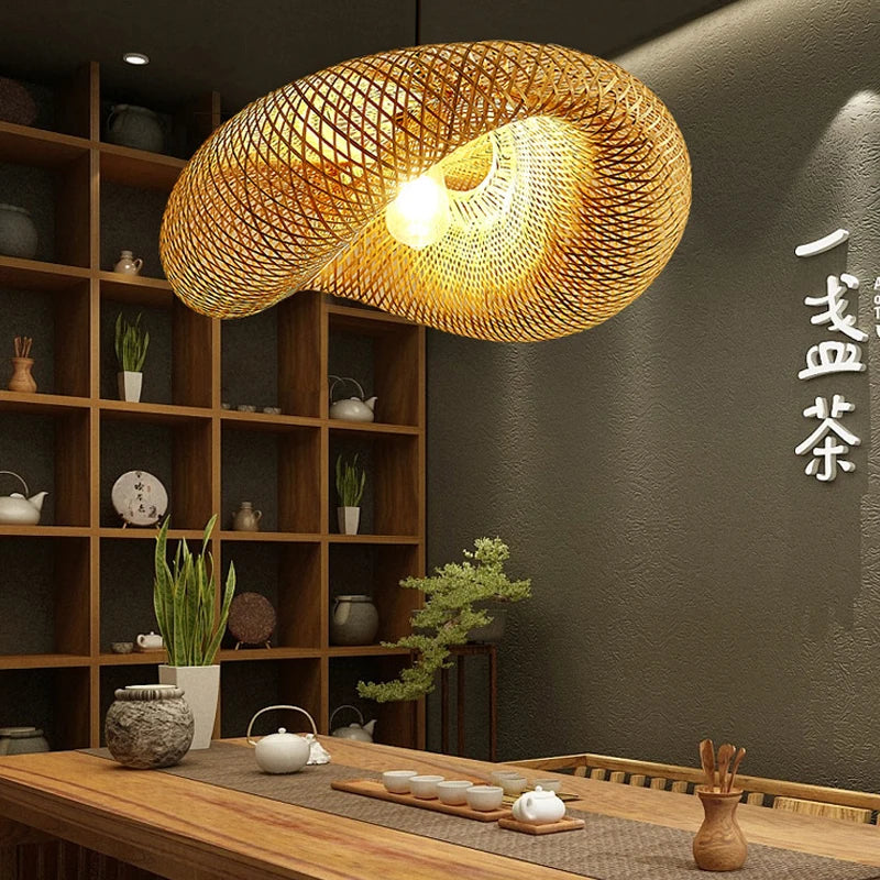 Suspension Kyoto en bambou tressé, Lumora Paris