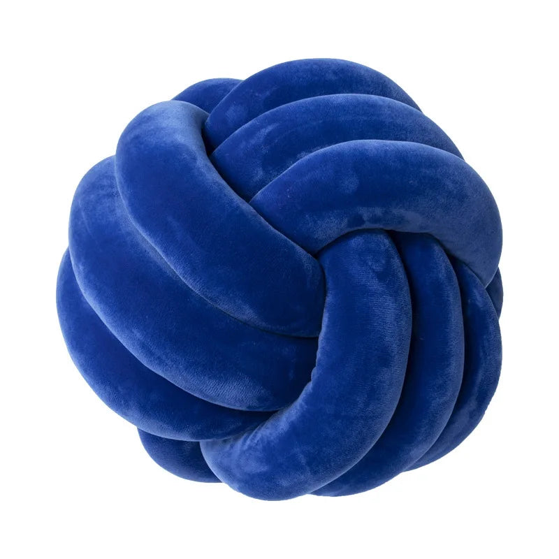 BULLE — Coussin boule noué en velours, coloris Bleu Klein
