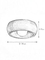 NID, plafonnier dôme en bois — croquis dimensions | Maison Beaurel